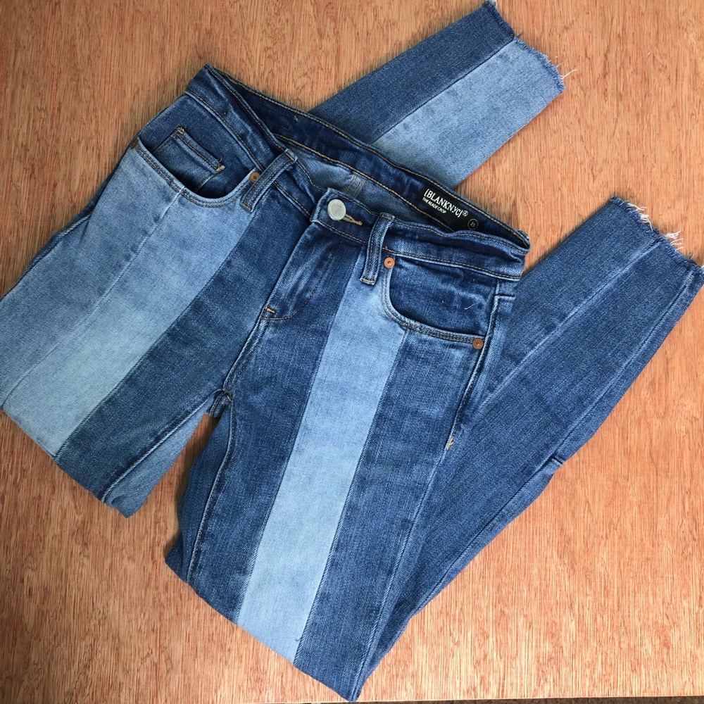 SOLD. Blanknyc The Reade Crop Patchwork Jeans - Picture 1 of 7